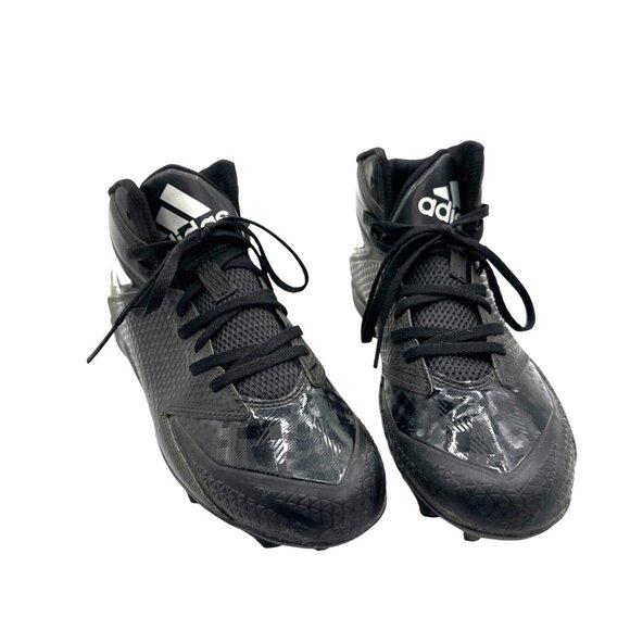 Adidas Size 9 Black & Silver Mens Lace Up Football Cleats - Picture 2 of 10